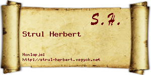Strul Herbert névjegykártya